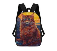 sinyumoney Mochila Infantil, Abstract Cat 2 Mochila Escolar De Gran Capacidad Para Estudiantes, Mochila Para Libros, Mochila Para Niños, Niñas, Adultos Y Adolescentes 17inch