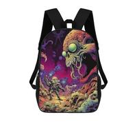 sinyumoney Mochila Infantil, Alien Encounter in Space Mochila Escolar De Gran Capacidad Para Estudiantes, Mochila Para Libros, Mochila Para Niños, Niñas, Adultos Y Adolescentes 17inch