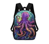 sinyumoney Mochila Infantil Amazing Octopus Abstract Mochila Escolar 3D Mochila Escolar Para Niños Mochilas Escolares Mochila De Moda Con Bolsillo Bolsas Para Libros 17inch
