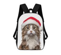 sinyumoney Mochila Infantil American Curl Cat Wearing Santa Hat Portrait Para Niños Y Niñas, Mochila De Viaje Para Niños, Mochila Escolar Para Adolescentes 17inch