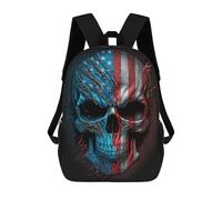 sinyumoney Mochila Infantil American Flag Skull Artwork-1 Mochila Escolar 3D Mochila Escolar Para Niños Mochilas Escolares Mochila De Moda Con Bolsillo Bolsas Para Libros 17inch