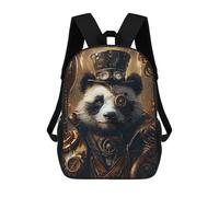 sinyumoney Mochila Infantil Animal Steampunk Panda Mochila Escolar 3D Mochila Escolar Para Niños Mochilas Escolares Mochila De Moda Con Bolsillo Bolsas Para Libros 17inch
