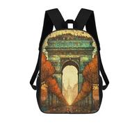 sinyumoney Mochila Infantil, Arc De Triomphe Abstract 2 Mochila Escolar De Gran Capacidad Para Estudiantes, Mochila Para Libros, Mochila Para Niños, Niñas, Adultos Y Adolescentes 17inch
