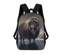sinyumoney Mochila Infantil Arctic Muskox Oil Paint Mochila Escolar 3D Mochila Escolar Para Niños Mochilas Escolares Mochila De Moda Con Bolsillo Bolsas Para Libros 17inch