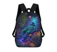 sinyumoney Mochila Infantil, Astronaut in Neon Jungle Mochila Escolar De Gran Capacidad Para Estudiantes, Mochila Para Libros, Mochila Para Niños, Niñas, Adultos Y Adolescentes 17inch