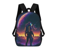 sinyumoney Mochila Infantil Astronaut on Alien Planet -3 Mochila Escolar 3D Mochila Escolar Para Niños Mochilas Escolares Mochila De Moda Con Bolsillo Bolsas Para Libros 17inch