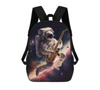 sinyumoney Mochila Infantil Astronaut Playing Saxophone in Space -3 Mochila Escolar 3D Mochila Escolar Para Niños Mochilas Escolares Mochila De Moda Con Bolsillo Bolsas Para Libros 17inch