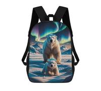 sinyumoney Mochila Infantil Aurora Crowned Polar Bears Mochila Escolar 3D Mochila Escolar Para Niños Mochilas Escolares Mochila De Moda Con Bolsillo Bolsas Para Libros 17inch