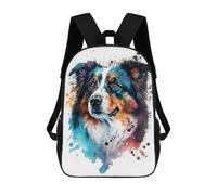 sinyumoney Mochila Infantil Australian Shepherd Ink Mochila Escolar 3D Mochila Escolar Para Niños Mochilas Escolares Mochila De Moda Con Bolsillo Bolsas Para Libros 17inch