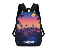sinyumoney Mochila Infantil Bamako, Mali Travel Mochila Escolar 3D Mochila Escolar Para Niños Mochilas Escolares Mochila De Moda Con Bolsillo Bolsas Para Libros 17inch