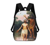 sinyumoney Mochila Infantil, Baptism of Jesus Christ Mochila Escolar De Gran Capacidad Para Estudiantes, Mochila Para Libros, Mochila Para Niños, Niñas, Adultos Y Adolescentes 17inch