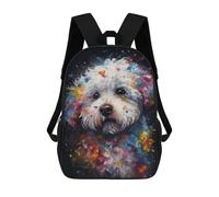 sinyumoney Mochila Infantil, Bichon Frise Painting Mochila Escolar De Gran Capacidad Para Estudiantes, Mochila Para Libros, Mochila Para Niños, Niñas, Adultos Y Adolescentes 17inch