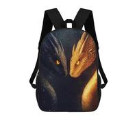 sinyumoney Mochila Infantil Black And Gold Dragons Mochila Escolar 3D Mochila Escolar Para Niños Mochilas Escolares Mochila De Moda Con Bolsillo Bolsas Para Libros 17inch