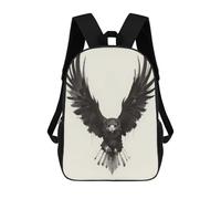 sinyumoney Mochila Infantil Black And White Eagle Mochila Escolar 3D Mochila Escolar Para Niños Mochilas Escolares Mochila De Moda Con Bolsillo Bolsas Para Libros 17inch