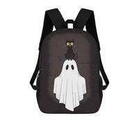 sinyumoney Mochila Infantil Black Cat on Ghost Halloween Illustration Mochila Escolar 3D Mochila Escolar Para Niños Mochilas Escolares Mochila De Moda Con Bolsillo Bolsas Para Libros 17inch