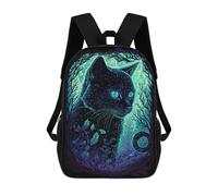 sinyumoney Mochila Infantil, Black Light Cat 1 Mochila Escolar De Gran Capacidad Para Estudiantes, Mochila Para Libros, Mochila Para Niños, Niñas, Adultos Y Adolescentes 17inch