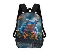 sinyumoney Mochila Infantil, Blue And Orange Tree Frog Portrait Mochila Escolar De Gran Capacidad Para Estudiantes, Mochila Para Libros, Mochila Para Niños, Niñas, Adultos Y Adolescentes 17inch