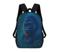 sinyumoney Mochila Infantil Blue Gorilla in Jungle Para Niños Y Niñas, Mochila De Viaje Para Niños, Mochila Escolar Para Adolescentes 17inch