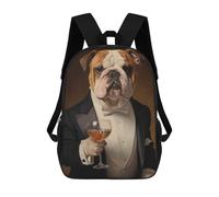sinyumoney Mochila Infantil Bull Dog Dressed in Tuxedo Mochila Escolar 3D Mochila Escolar Para Niños Mochilas Escolares Mochila De Moda Con Bolsillo Bolsas Para Libros 17inch