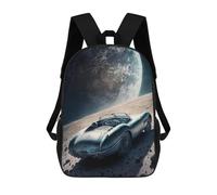 sinyumoney Mochila Infantil Car on The Moon Mochila Escolar 3D Mochila Escolar Para Niños Mochilas Escolares Mochila De Moda Con Bolsillo Bolsas Para Libros 17inch
