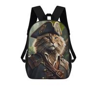 sinyumoney Mochila Infantil Cat Funny Pirates Mochila Escolar 3D Mochila Escolar Para Niños Mochilas Escolares Mochila De Moda Con Bolsillo Bolsas Para Libros 17inch