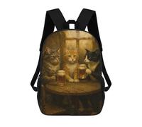 sinyumoney Mochila Infantil Cats Drinking Beer at A Pub Mochila Escolar 3D Mochila Escolar Para Niños Mochilas Escolares Mochila De Moda Con Bolsillo Bolsas Para Libros 17inch