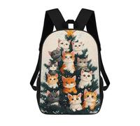 sinyumoney Mochila Infantil Cats on Christmas Tree Mochila Escolar 3D Mochila Escolar Para Niños Mochilas Escolares Mochila De Moda Con Bolsillo Bolsas Para Libros 17inch