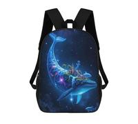 sinyumoney Mochila Infantil Celestial Whale Island Starry Sky Mochila Escolar 3D Mochila Escolar Para Niños Mochilas Escolares Mochila De Moda Con Bolsillo Bolsas Para Libros 17inch
