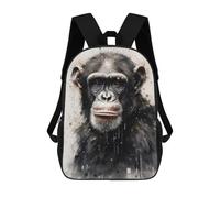 sinyumoney Mochila Infantil Chimpanzee Primate Majesty Mochila Escolar 3D Mochila Escolar Para Niños Mochilas Escolares Mochila De Moda Con Bolsillo Bolsas Para Libros 17inch