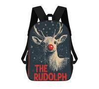 sinyumoney Mochila Infantil Christmas Rudolph The Reindeer Mochila Escolar 3D Mochila Escolar Para Niños Mochilas Escolares Mochila De Moda Con Bolsillo Bolsas Para Libros 17inch