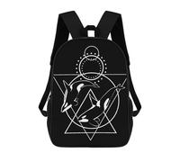 sinyumoney Mochila Infantil Circle with Whales Mochila Escolar 3D Mochila Escolar Para Niños Mochilas Escolares Mochila De Moda Con Bolsillo Bolsas Para Libros 17inch