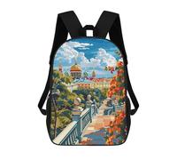 sinyumoney Mochila Infantil Cityscape with Cathedral And Autumn Foliage Mochila Escolar 3D Mochila Escolar Para Niños Mochilas Escolares Mochila De Moda Con Bolsillo Bolsas Para Libros 17inch