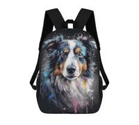 sinyumoney Mochila Infantil, Collie Dog Painting Mochila Escolar De Gran Capacidad Para Estudiantes, Mochila Para Libros, Mochila Para Niños, Niñas, Adultos Y Adolescentes 17inch