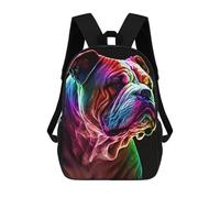 sinyumoney Mochila Infantil Colorful Bulldog Portrait -4 Mochila Escolar 3D Mochila Escolar Para Niños Mochilas Escolares Mochila De Moda Con Bolsillo Bolsas Para Libros 17inch