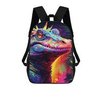 sinyumoney Mochila Infantil, Colorful Crocodile Portrait Mochila Escolar De Gran Capacidad Para Estudiantes, Mochila Para Libros, Mochila Para Niños, Niñas, Adultos Y Adolescentes 17inch