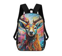 sinyumoney Mochila Infantil Colorful Deer Portrait-4 Para Niños Y Niñas, Mochila De Viaje Para Niños, Mochila Escolar Para Adolescentes 17inch