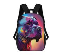 sinyumoney Mochila Infantil Colorful Dog Portrait Artwork Mochila Escolar 3D Mochila Escolar Para Niños Mochilas Escolares Mochila De Moda Con Bolsillo Bolsas Para Libros 17inch
