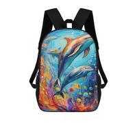 sinyumoney Mochila Infantil, Colorful Dolphins Underwater Scene Mochila Escolar De Gran Capacidad Para Estudiantes, Mochila Para Libros, Mochila Para Niños, Niñas, Adultos Y Adolescentes 17inch