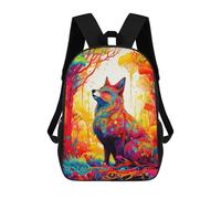 sinyumoney Mochila Infantil, Colorful Fox in Fantasy Forest Mochila Escolar De Gran Capacidad Para Estudiantes, Mochila Para Libros, Mochila Para Niños, Niñas, Adultos Y Adolescentes 17inch