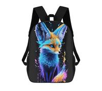 sinyumoney Mochila Infantil Colorful Fox Portrait -5 Mochila Escolar 3D Mochila Escolar Para Niños Mochilas Escolares Mochila De Moda Con Bolsillo Bolsas Para Libros 17inch