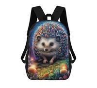 sinyumoney Mochila Infantil Colorful Hedgehog in Fantasy Forest Para Niños Y Niñas, Mochila De Viaje Para Niños, Mochila Escolar Para Adolescentes 17inch