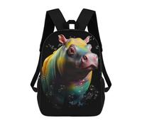 sinyumoney Mochila Infantil Colorful Hippo with Bubbles Para Niños Y Niñas, Mochila De Viaje Para Niños, Mochila Escolar Para Adolescentes 17inch