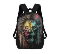 sinyumoney Mochila Infantil Colorful Lion Portrait -30 Para Niños Y Niñas, Mochila De Viaje Para Niños, Mochila Escolar Para Adolescentes 17inch