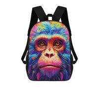 sinyumoney Mochila Infantil, Colorful Monkey Portrait-10 Mochila Escolar De Gran Capacidad Para Estudiantes, Mochila Para Libros, Mochila Para Niños, Niñas, Adultos Y Adolescentes 17inch