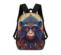 sinyumoney Mochila Infantil, Colorful Monkey Portrait -6 Mochila Escolar De Gran Capacidad Para Estudiantes, Mochila Para Libros, Mochila Para Niños, Niñas, Adultos Y Adolescentes 17inch
