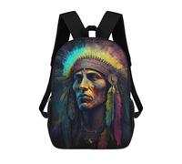 sinyumoney Mochila Infantil, Colorful Native American Portrait Mochila Escolar De Gran Capacidad Para Estudiantes, Mochila Para Libros, Mochila Para Niños, Niñas, Adultos Y Adolescentes 17inch