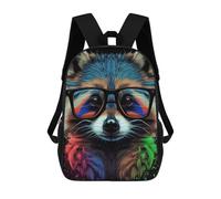 sinyumoney Mochila Infantil Colorful Raccoon Glasses Art Para Niños Y Niñas, Mochila De Viaje Para Niños, Mochila Escolar Para Adolescentes 17inch