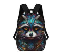 sinyumoney Mochila Infantil, Colorful Raccoon Portrait-4 Mochila Escolar De Gran Capacidad Para Estudiantes, Mochila Para Libros, Mochila Para Niños, Niñas, Adultos Y Adolescentes 17inch