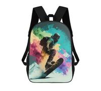 sinyumoney Mochila Infantil, Colorful Snowboarder Art Mochila Escolar De Gran Capacidad Para Estudiantes, Mochila Para Libros, Mochila Para Niños, Niñas, Adultos Y Adolescentes 17inch