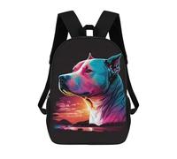sinyumoney Mochila Infantil Colorful Sunset Dog Portrait Mochila Escolar 3D Mochila Escolar Para Niños Mochilas Escolares Mochila De Moda Con Bolsillo Bolsas Para Libros 17inch
